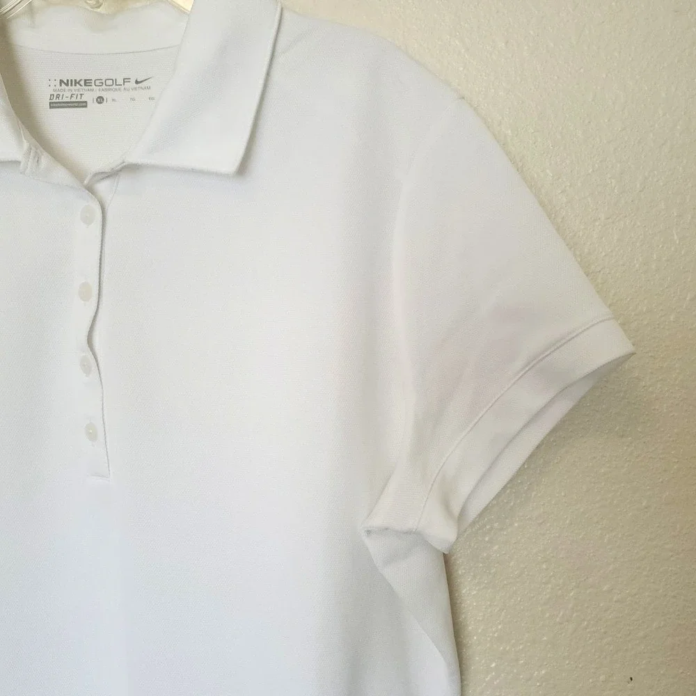 Nike Golf Womens Dri-FIT Polo Shirt White Short Sleeve XL 746100-100